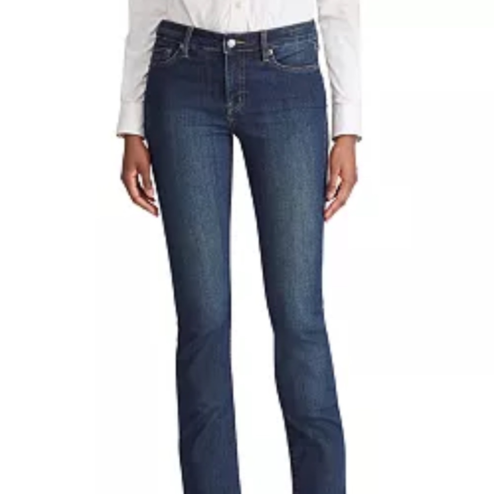 Ralph Lauren Petite Mid Rise Straight Leg Jean. Deep Royal. 12P